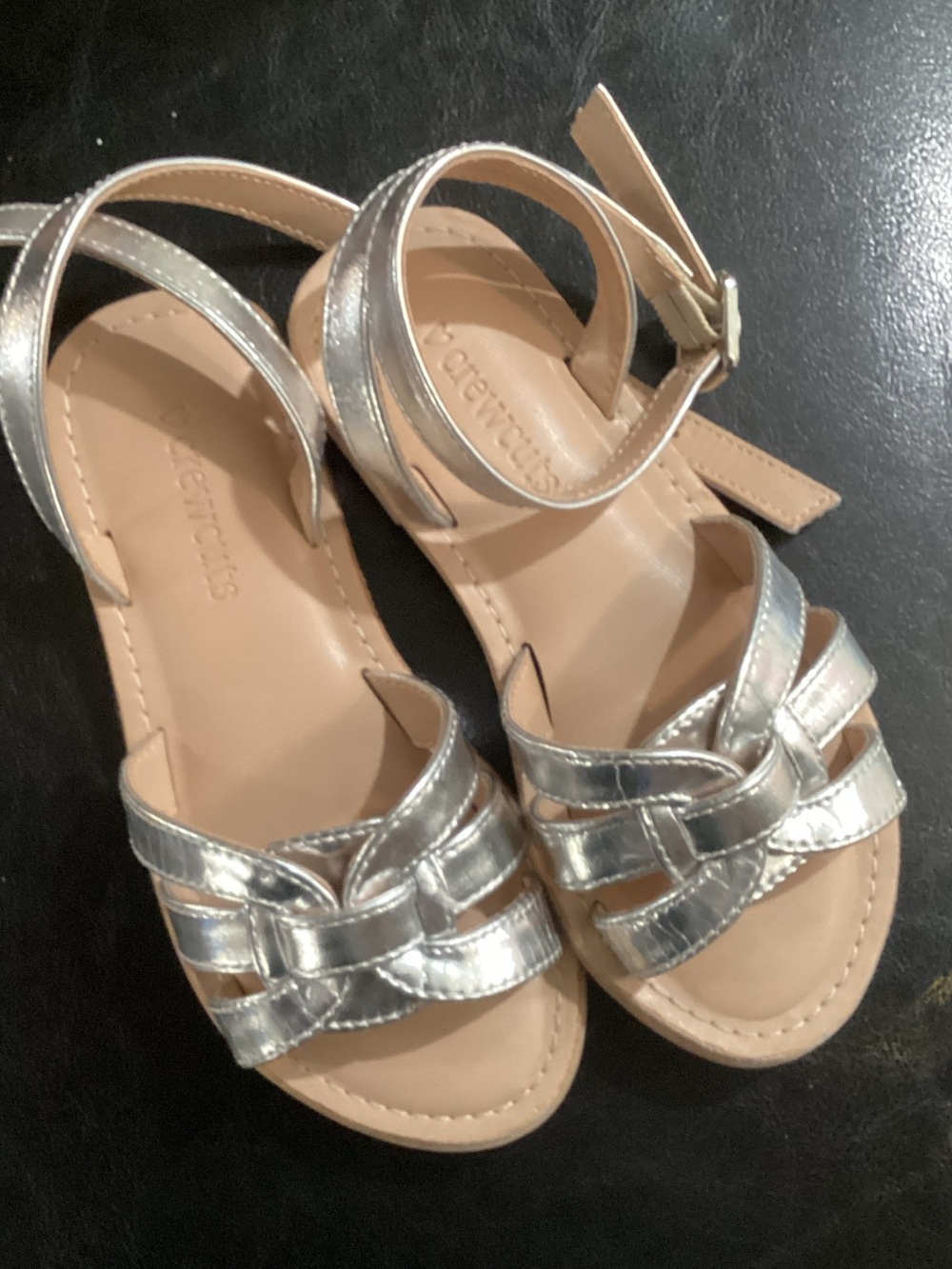 Crewcuts Metallic Silver Girl's Strappy Sandals